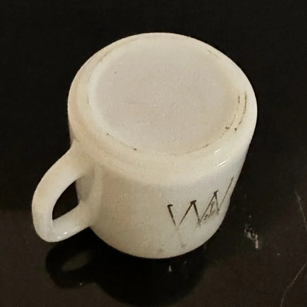 Federal Glass MCM Mug Milk Glass White  Diamonds Retro Mid Century Modern